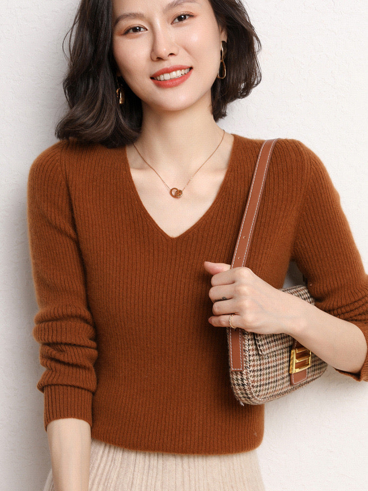 Womens Lightweight V-Neck Sweater