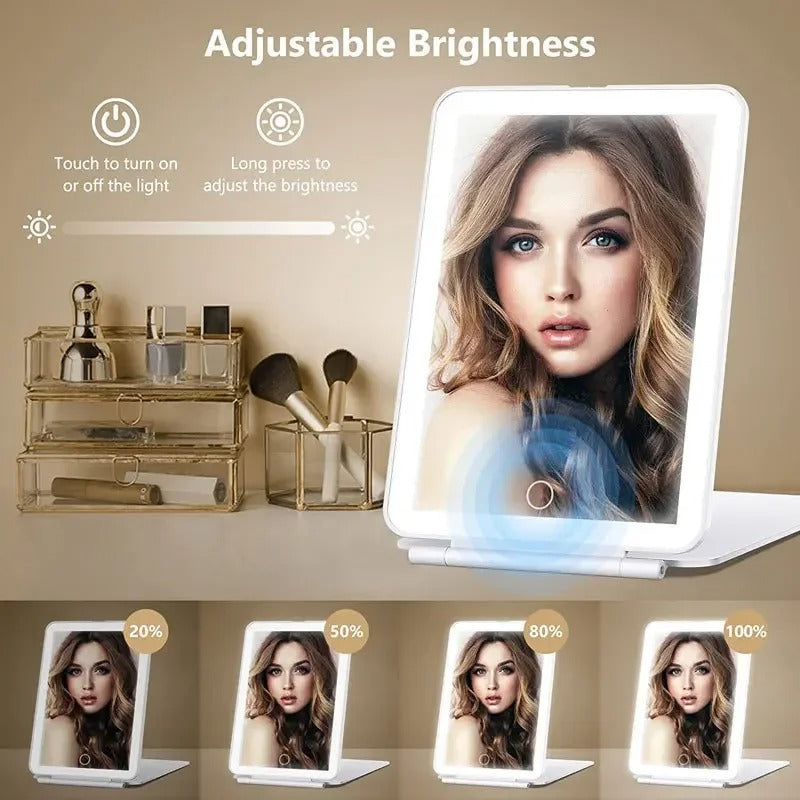 LED Cosmetic Mirrors Foldable Makeup Mirror