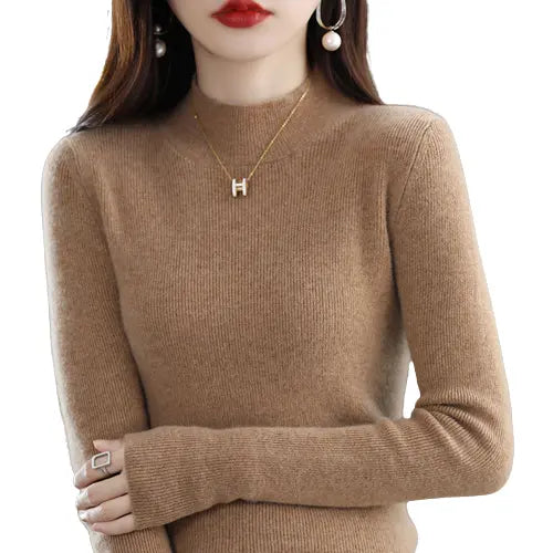 Thick Knitted Thermal Sweater for Women Slim Style