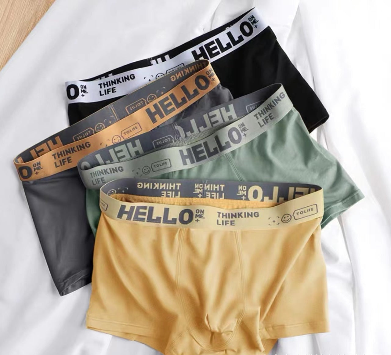 Men's Cotton Boxer Briefs Stretchy Underwear Wholesale