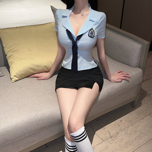 A68 情趣性感女警制服情趣cos套装